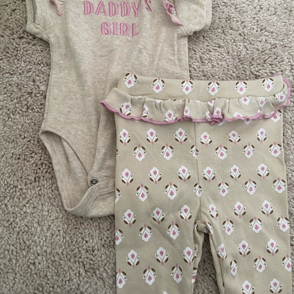 Tahari Beige and Pink Kids Matching Set